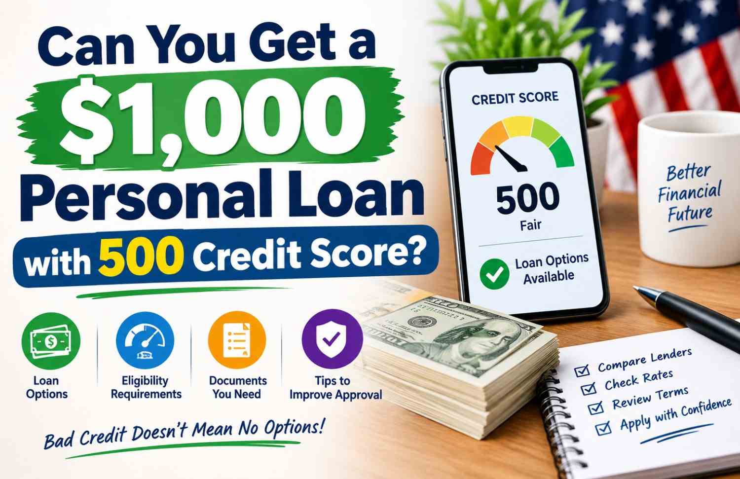 personal loan with 500 credit score